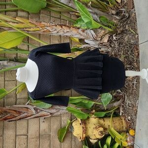 Vintage Betsey Johnson Peplum Pencil Dress black small